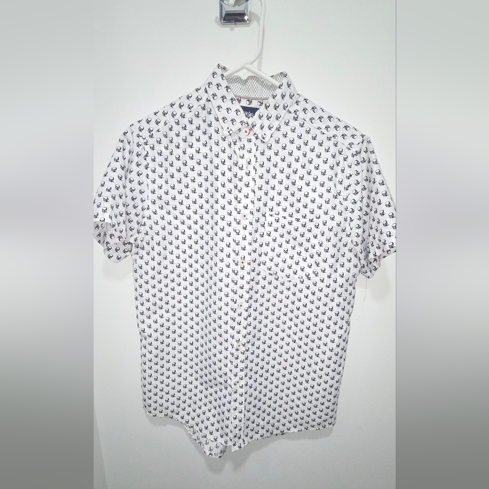 Men's Nautical Patterned Button Down Shirt